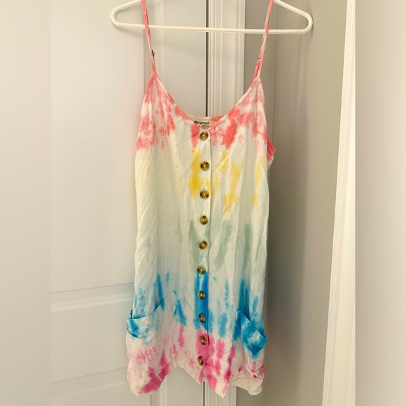 Rip Curl Dresses & Skirts - Rip Curl Multicolor Tie-Dye Midi Dress with Buttons